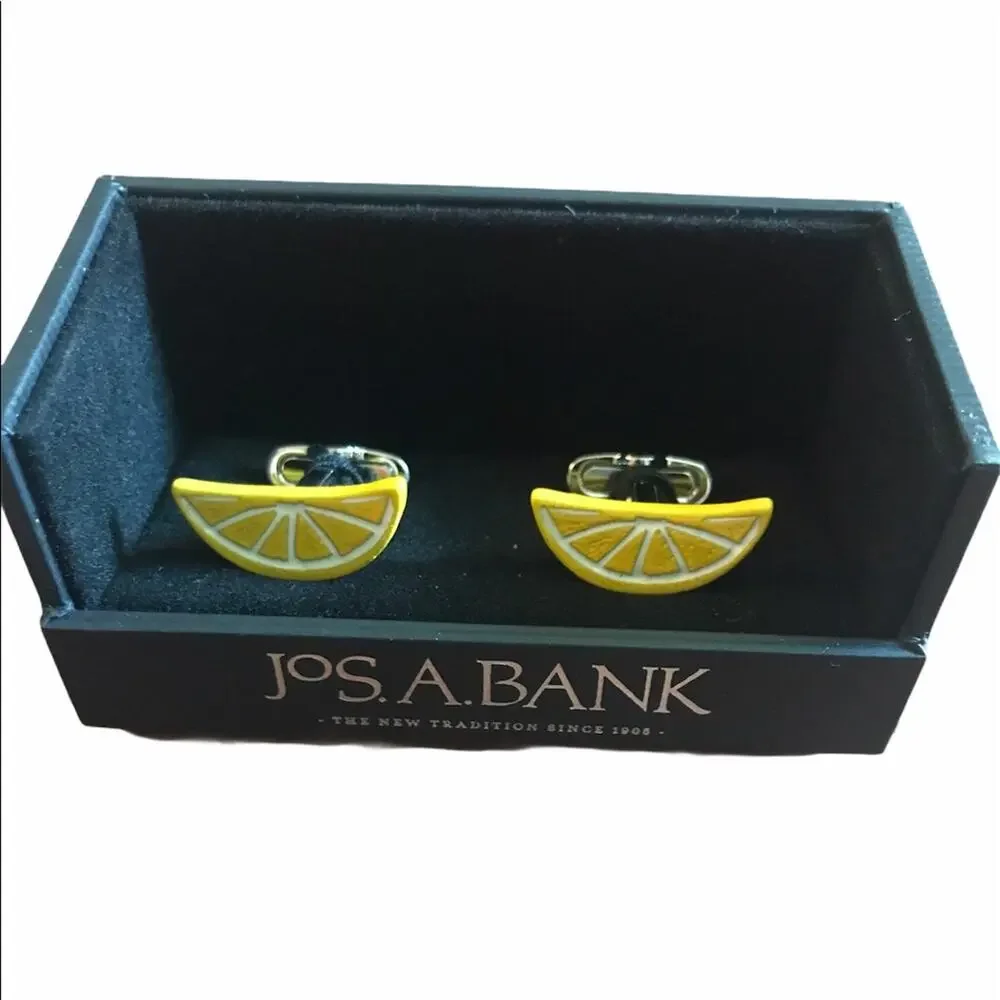 Jos. A. Bank Lemon Cufflinks & Socks Gift Set